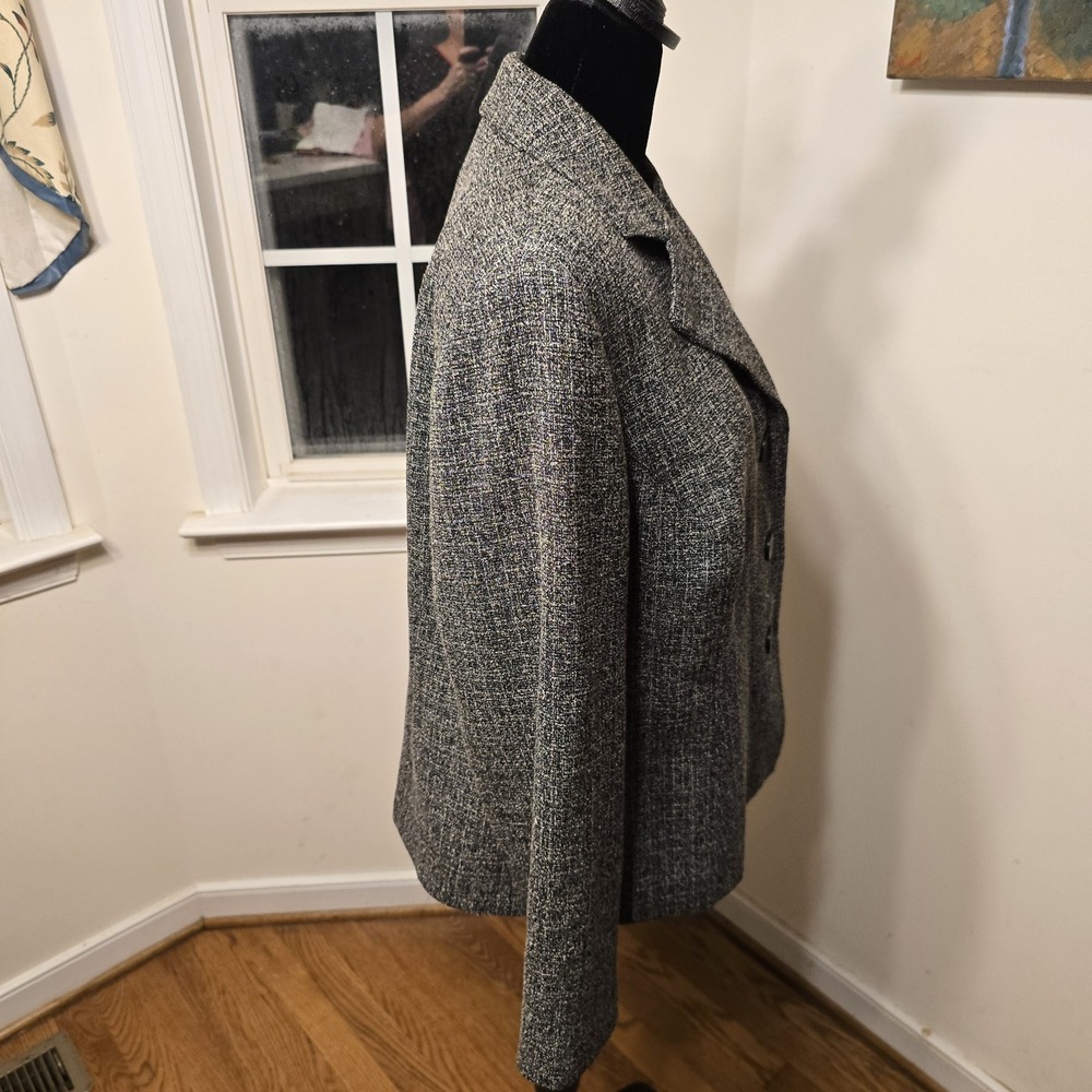 Jones Studio Women's Tweed Heathered Gray Blazer Church Career Dressy 14W - Picture 3 of 7
